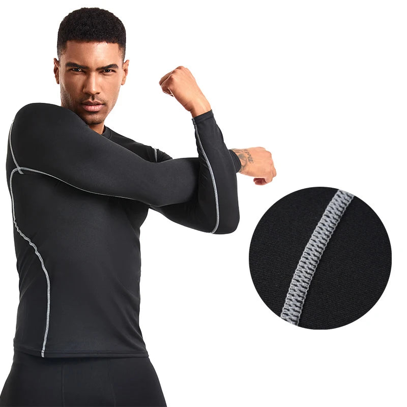 2024 Men's Long Sleeved Sports T-Shirt With High Elasticity And Quick