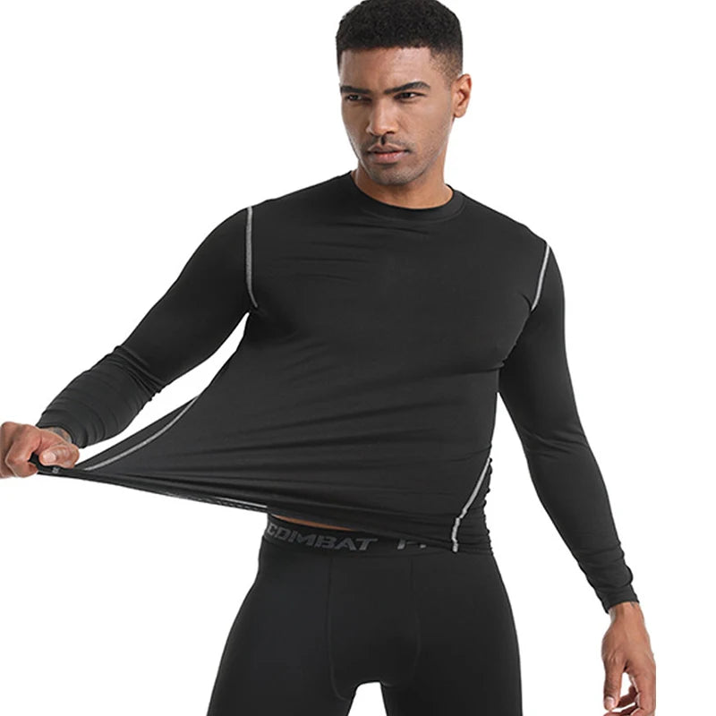 2024 Men's Long Sleeved Sports T-Shirt With High Elasticity And Quick