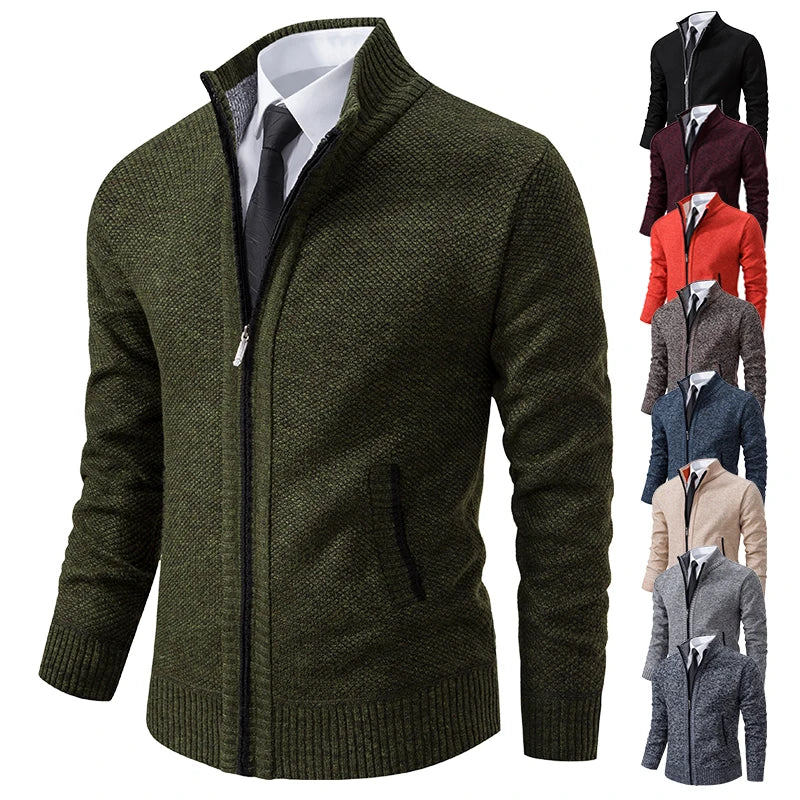 Autumn And Winter New Jersey Men's Casual Sports Coat Solid Color