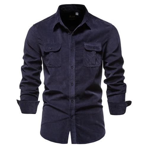 2021 New Single Breasted 100% Cotton Men's Shirt Business Casual