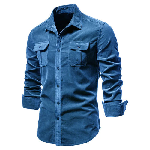 2021 New Single Breasted 100% Cotton Men's Shirt Business Casual