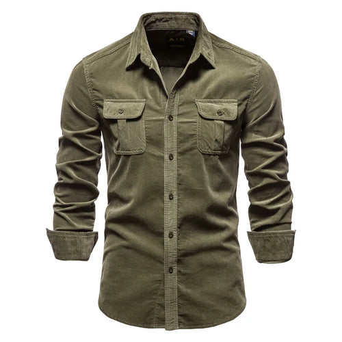 2021 New Single Breasted 100% Cotton Men's Shirt Business Casual