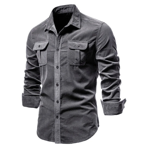 2021 New Single Breasted 100% Cotton Men's Shirt Business Casual