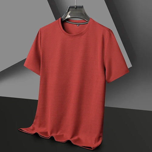 New Summer Waffle Round Neck Short Sleeved T-shirt for Men's Short