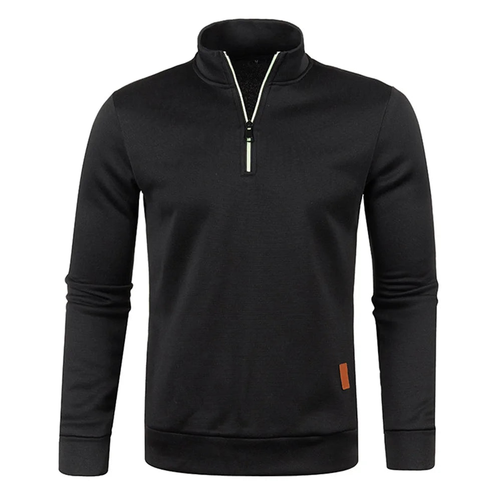 Men Sweatshirts Spring Thicker Pullover Half Zipper Pullover for Male